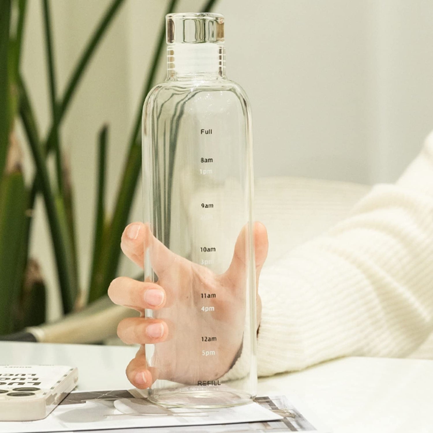 Time Scale Glass Bottle