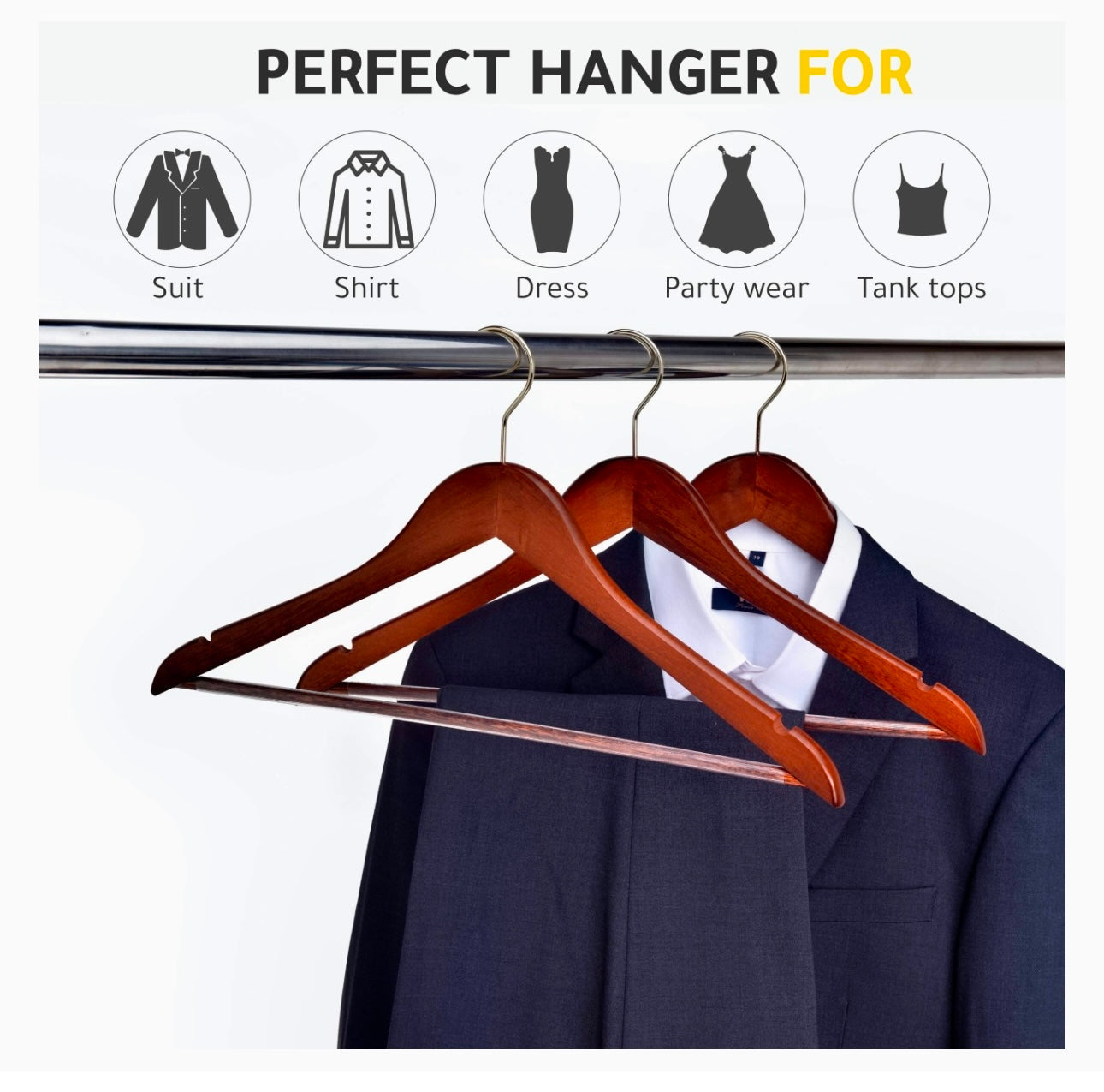 Wooden Clothes Hangers 3 Pieces